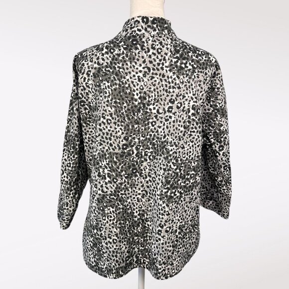 Rebecca Malone Animal Print Button Down XL 100% Cotton - Picture 5 of 8